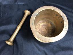 Brass Mortar and Pestle, 8" Tall Pestle, 6" Diameter Mortar HEAVY