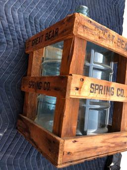 Great Bear Spring Co. Crate w/Plastic Labeled Bottle, Crate-14/12" Tall