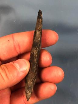 3 1/2" Chert Drill, Found on Haldeman Island 1946 Ex: T. Enders