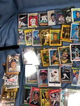 Huge Lot Baseball Cards, Sleeved, 80's, 90's, 190+ Cards