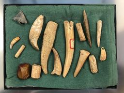 RARE Lot of Bone Tools/Pendants/Stone Tools, Found in Dauphin Co., PA Rock Shelter