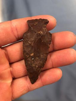 2 1/2" Heat-Treated Red Jasper Broad Style Point, Lehigh Co., PA