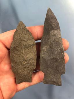 Pair of Archaic Stem/Hoover's Island Point, Lancaster Co., PA, Longest 3 3/4" Long