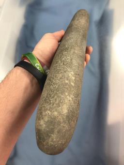 HUGE 16 1/4 Roller Pestle, Northampton Co., PA, Ex: Dr. Friermuth of Eason PA