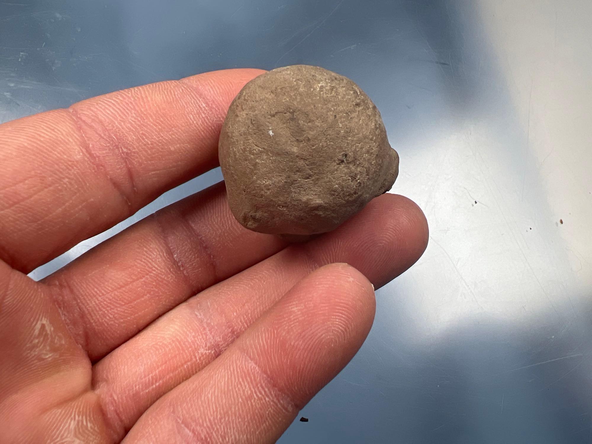 RARE Toy Clay Pottery Vessel, Mississippian Culture, Missouri, Suspension holes, 1 1/8" tall x 1 1/4