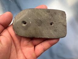 3 7/8" Banded Slate Gorget, Found in Ontario Co., New York, Ex: Summers