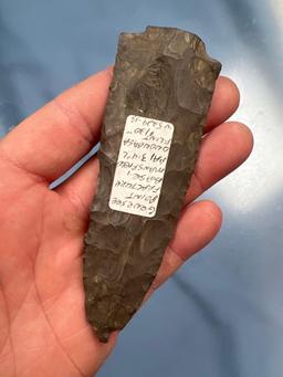 4 3/8" Genesee Arrowhead, Esopus Chert, Snapped Base, Found in Mansfield, PA, Ex: Summers
