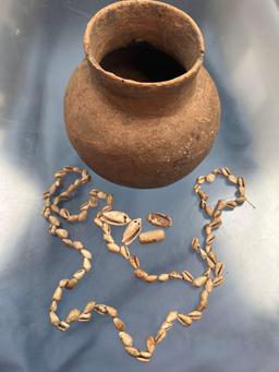 4 3/4" Missis Pottery Vessel, Found along Tennessee River, Marshal Co., Alabama w/BEADS