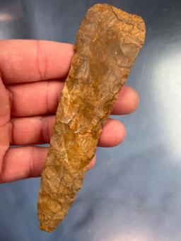 XL 5 1/2" 2-Tone Jasper Knife Blade, Found in Pennsylvania Ex: Mattern, Walt Podpora Collections