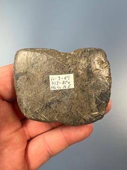 2" Polished Shield Bannerstone Found in NJ near the Holland Sand Pits, Well Made, Incising noted