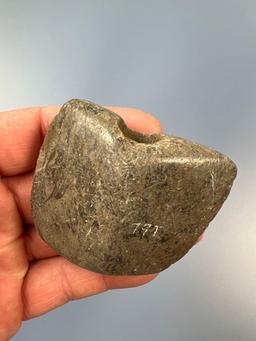 2" Polished Shield Bannerstone Found in NJ near the Holland Sand Pits, Well Made, Incising noted