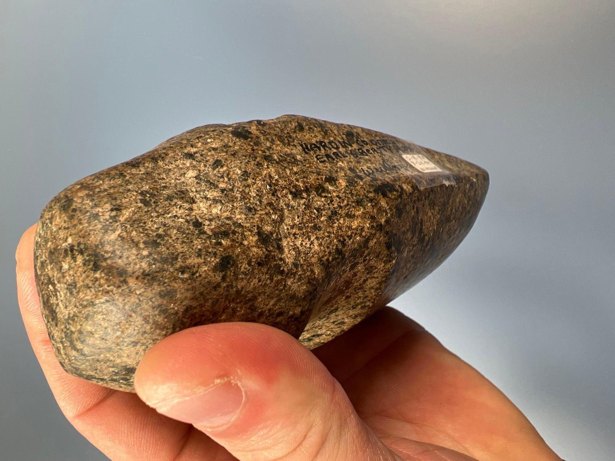 SUPERB 6" Fluted Hardstone Axe, Found in Hardin Co., Ohio Ex: Earl Beatty, Wiedner Collections