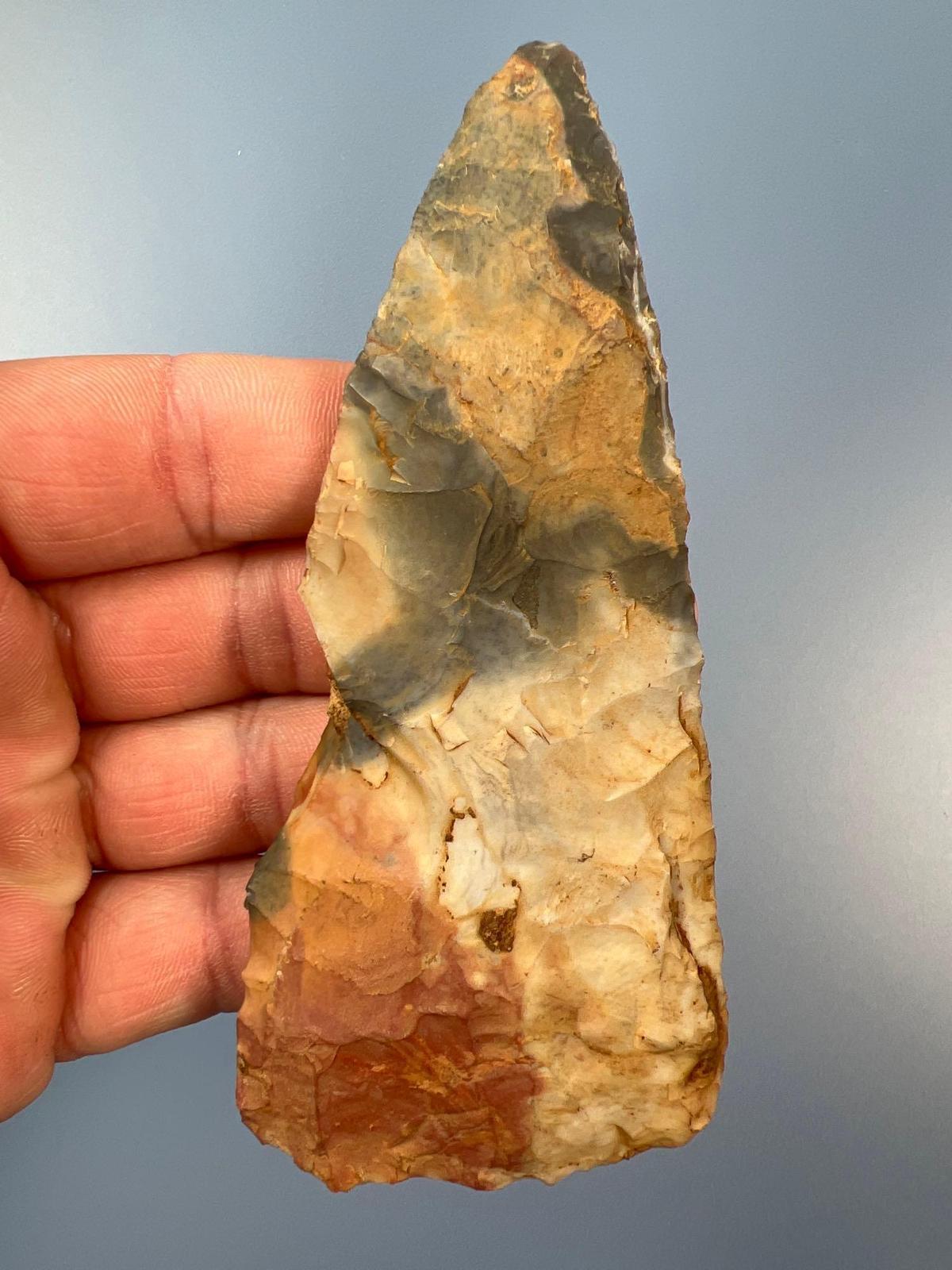 COLORFUL 4 5/8" Flint Ridge Blade, Found in Ohio, Nicely Made