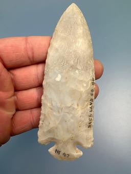 4 1/16" Flintridge Dovetail, RESTORED TIP, Found in Richland Co., Ohio, Semi-Translucent