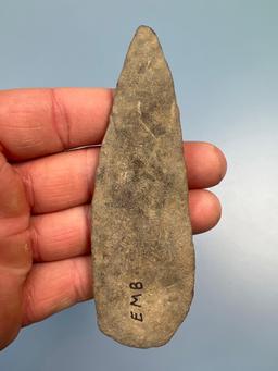 4 3/8" Argillite Hafted Blade, Knife, Found in Pennsylvania, Wear Noted overall on piece