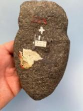 NICE 5 1/2" Hematite Axe, Full Groove, Found in Missouri, HEAVY Axe, Ex: Reed, Hendershot, Podpora C