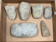 Lot of 6 Tools, x5 Axes + Celt, Found in New Jersey, Longest is 7 3/8", Ex: CJ Collection of New Jer