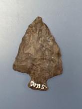 1 7/8" Onondaga Chert Perkiomen, Ex: Doc Bowser Collection, Found on the Washington Boro Shultz Farm