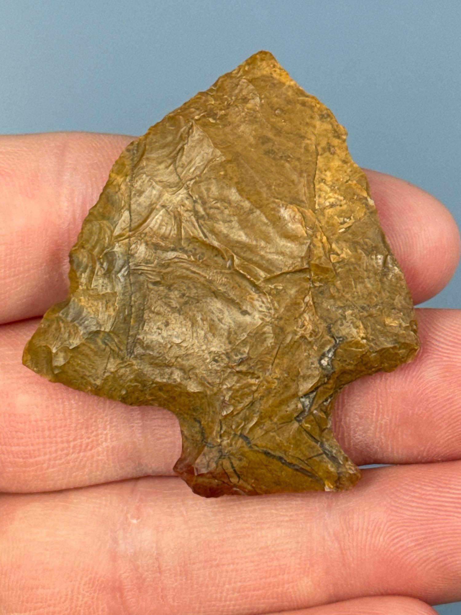 SUPERB 2" Jasper Perkiomen, w/Translucent Lightning Streaks, Found in Dryville, Rockland Twp., Berks