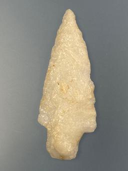 CLASSIC 3 3/4" White Quartz Bare Island Point, Found in Pennsylvania, Ex: John Ream Collection