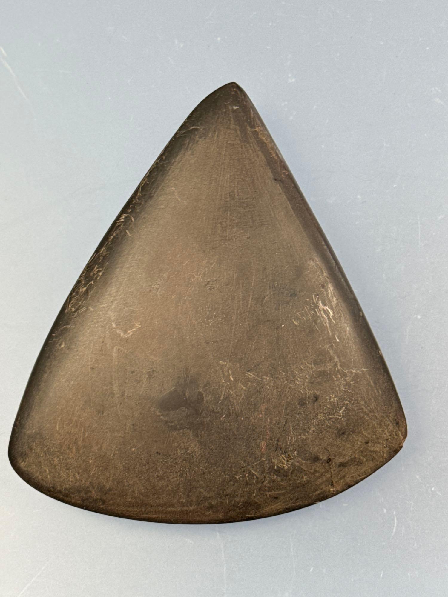 Interesting 4 1/4" Triangular Celt, Hematite, Found in Missouri, Ex: Bob Sharp Collection, Sharp Bit