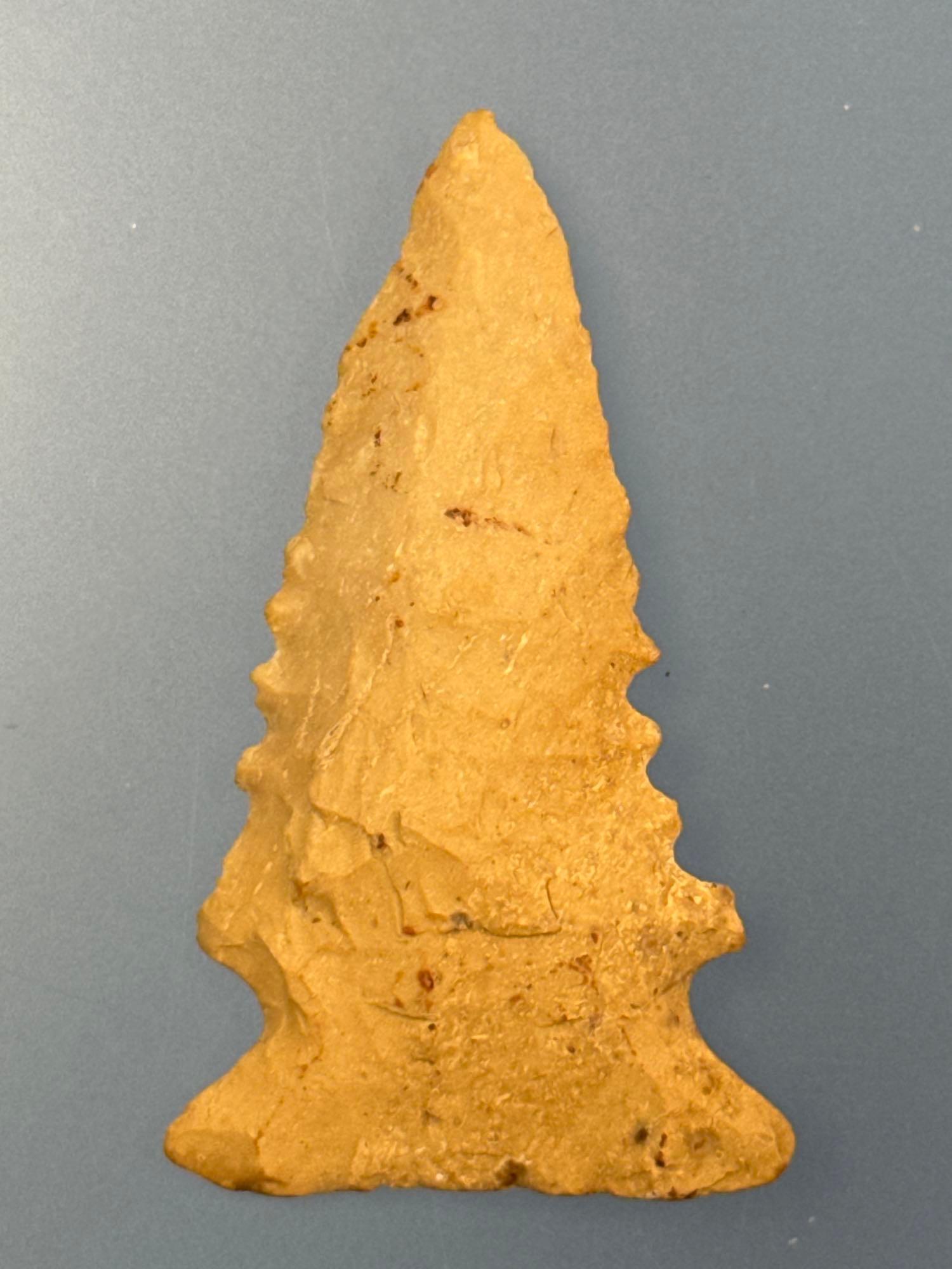2 3/16" Serrated Yellow Bolen Bevel, Found in Stokes Co., North Carolina, Nice Example