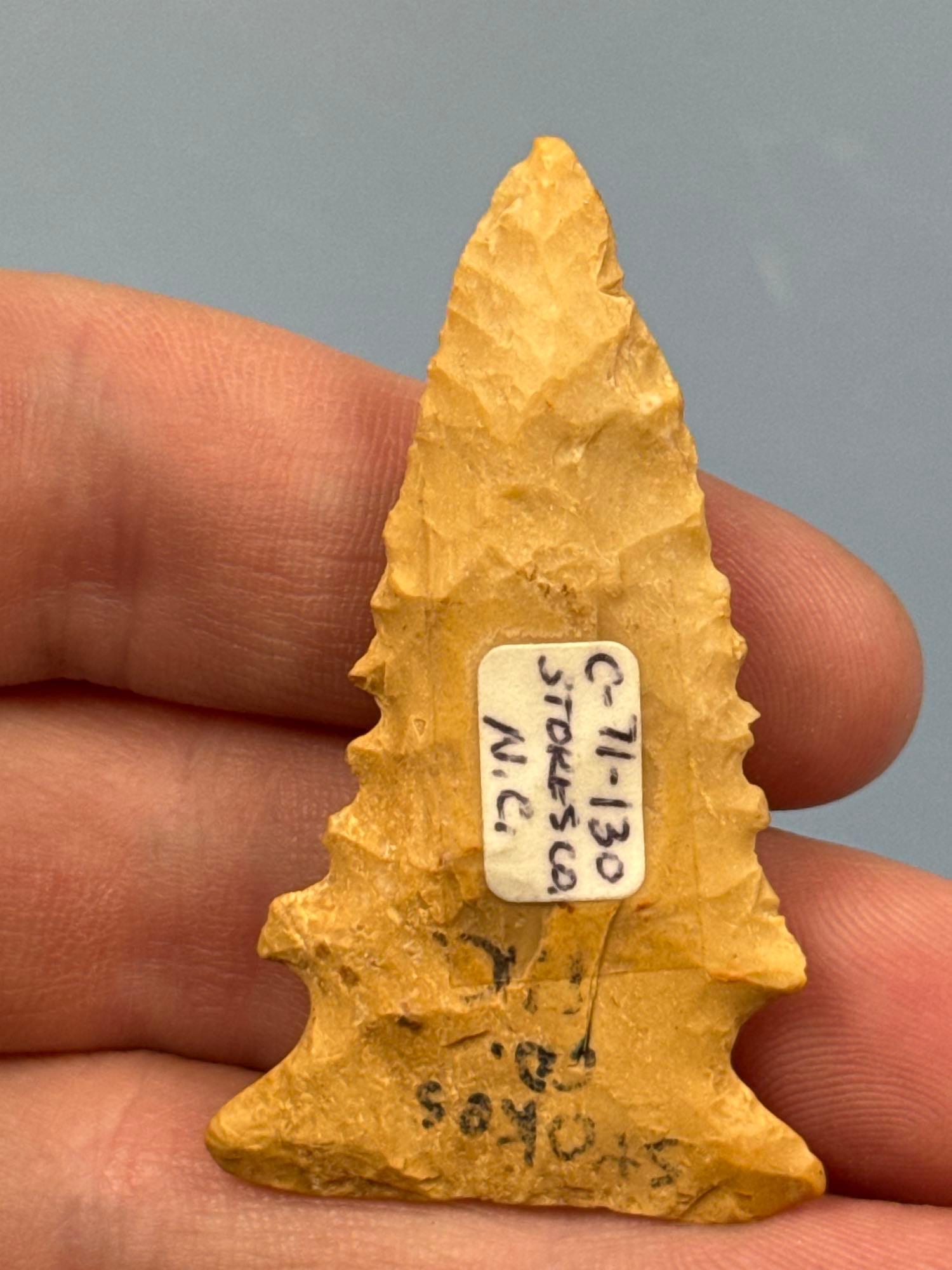 2 3/16" Serrated Yellow Bolen Bevel, Found in Stokes Co., North Carolina, Nice Example