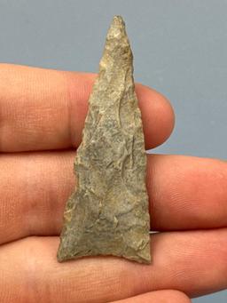 2 1/4" Large Triangle, Found in Lehigh Co., PA, Rhyolite, Purchased at a Rich Johnston Auction