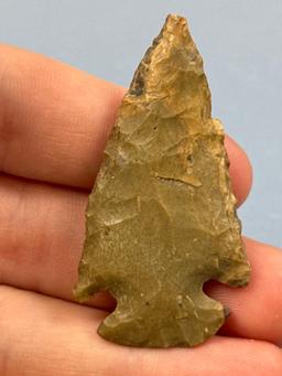 RARE 2 1/8" Colorful Chert Dovetail, Ex: Sonny Delong Collection Who Collected and Hunted Artifacts