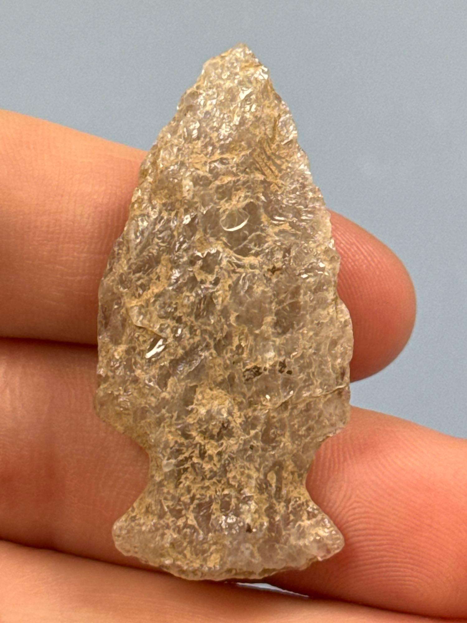 1 3/4" Semi Translucent Quartz Crystalline Point, Ex: Sonny Delong Collection Who Collected and Hunt