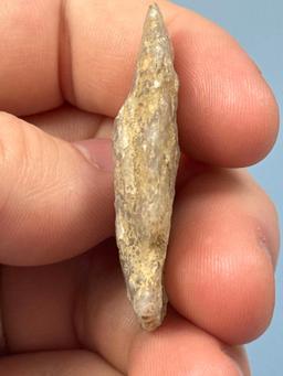 1 3/4" Semi Translucent Quartz Crystalline Point, Ex: Sonny Delong Collection Who Collected and Hunt