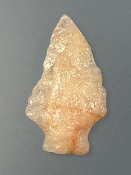 1 3/4" Quartz Stemmed Point w/Red Hues, Ex: Sonny Delong Collection Who Collected and Hunted Artifac
