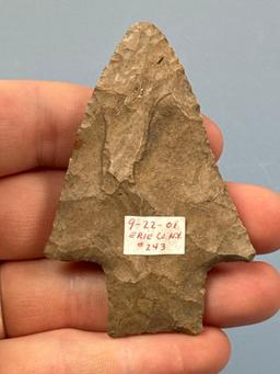 3" Heavily Resharpened Genesee Point, Onondaga Chert, Found in Erie Co., NY