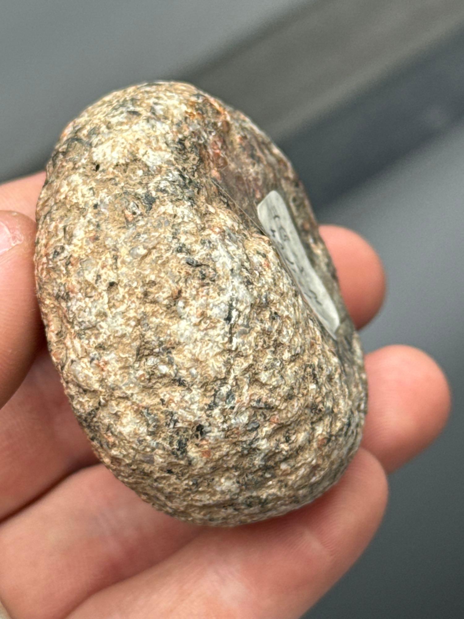 2 1/8" Diameter Granite Double Cupped Discoidal, Found in New Jersey