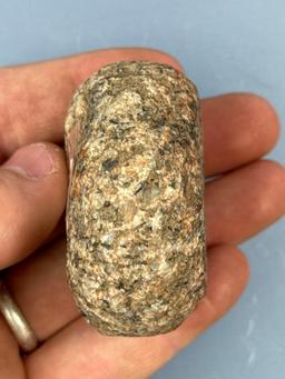 2 1/8" Diameter Granite Double Cupped Discoidal, Found in New Jersey