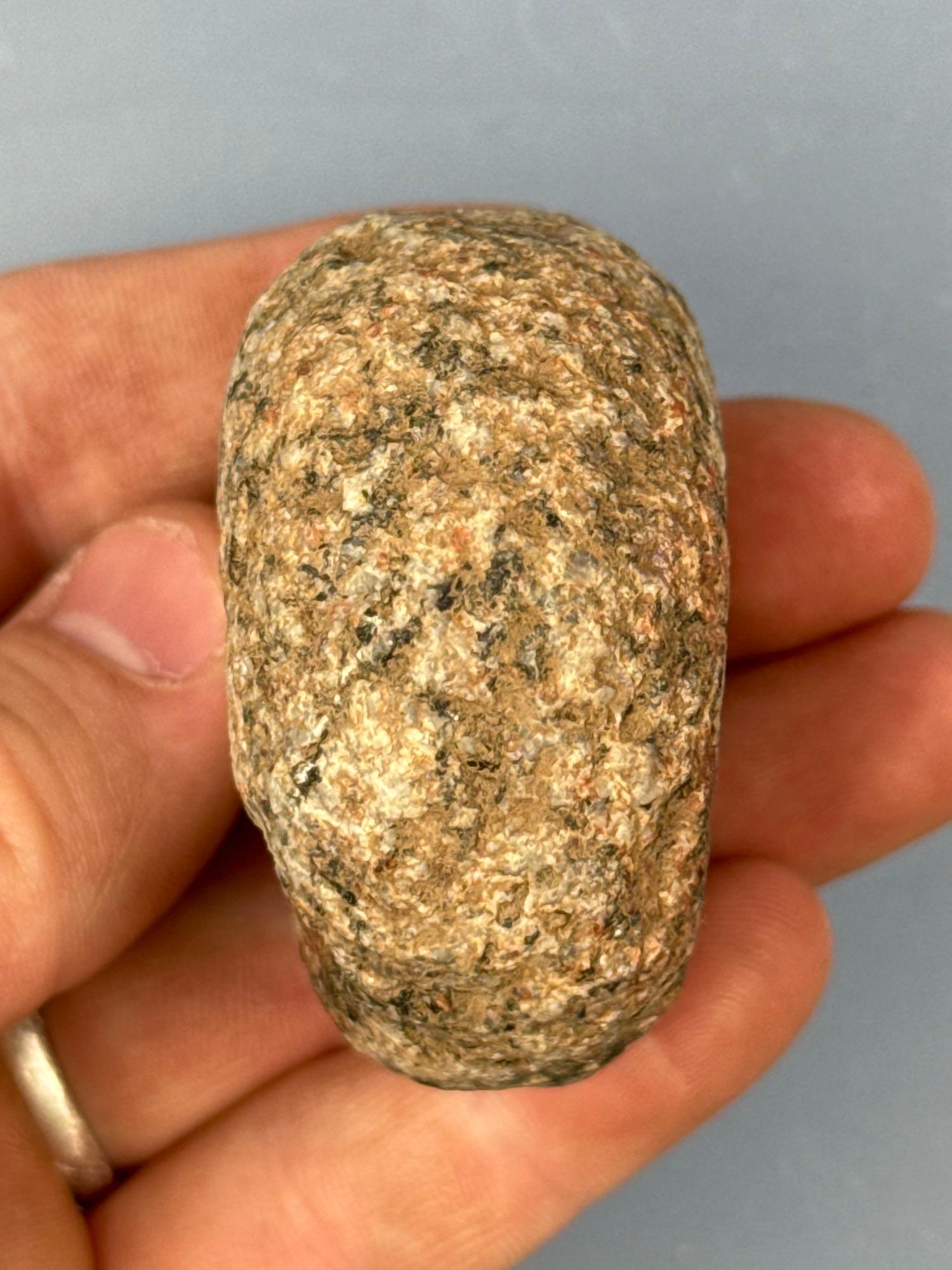 2 1/8" Diameter Granite Double Cupped Discoidal, Found in New Jersey