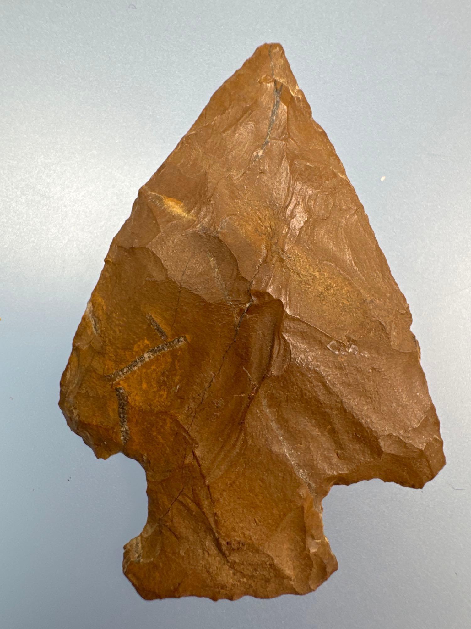FINE 2" Jasper Perkiomen Point, Found in Pequea Twp., Lancaster Co., PA, Ex: Humphrey Collection