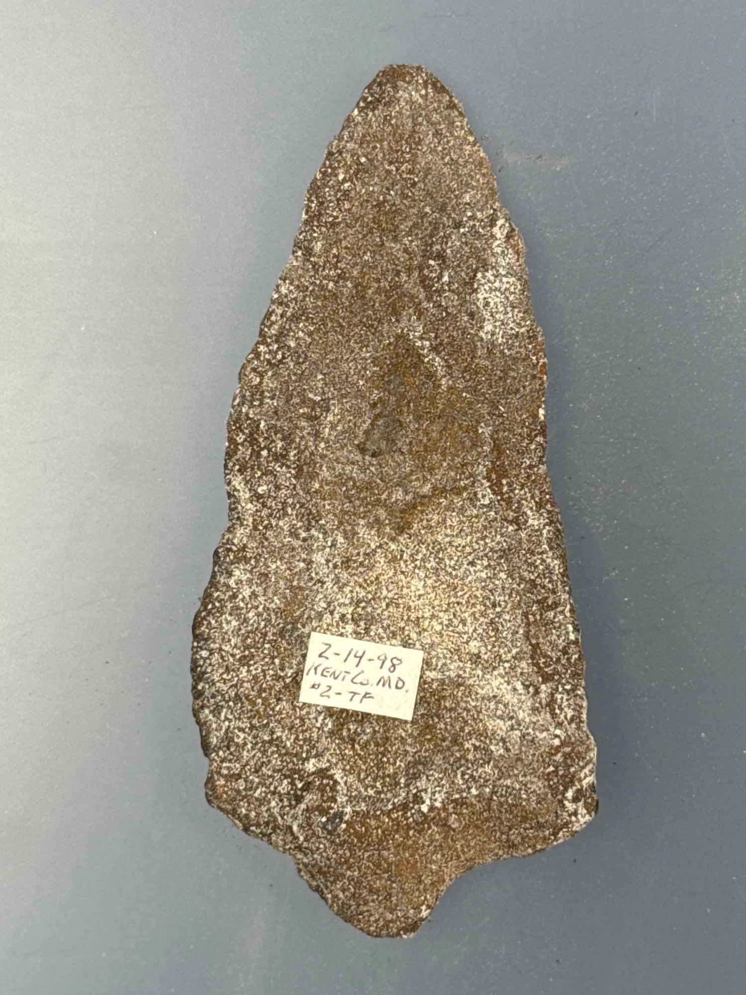 4 1/2" Patinated Morrow Mountain Point, Found in Kent Co., Maryland