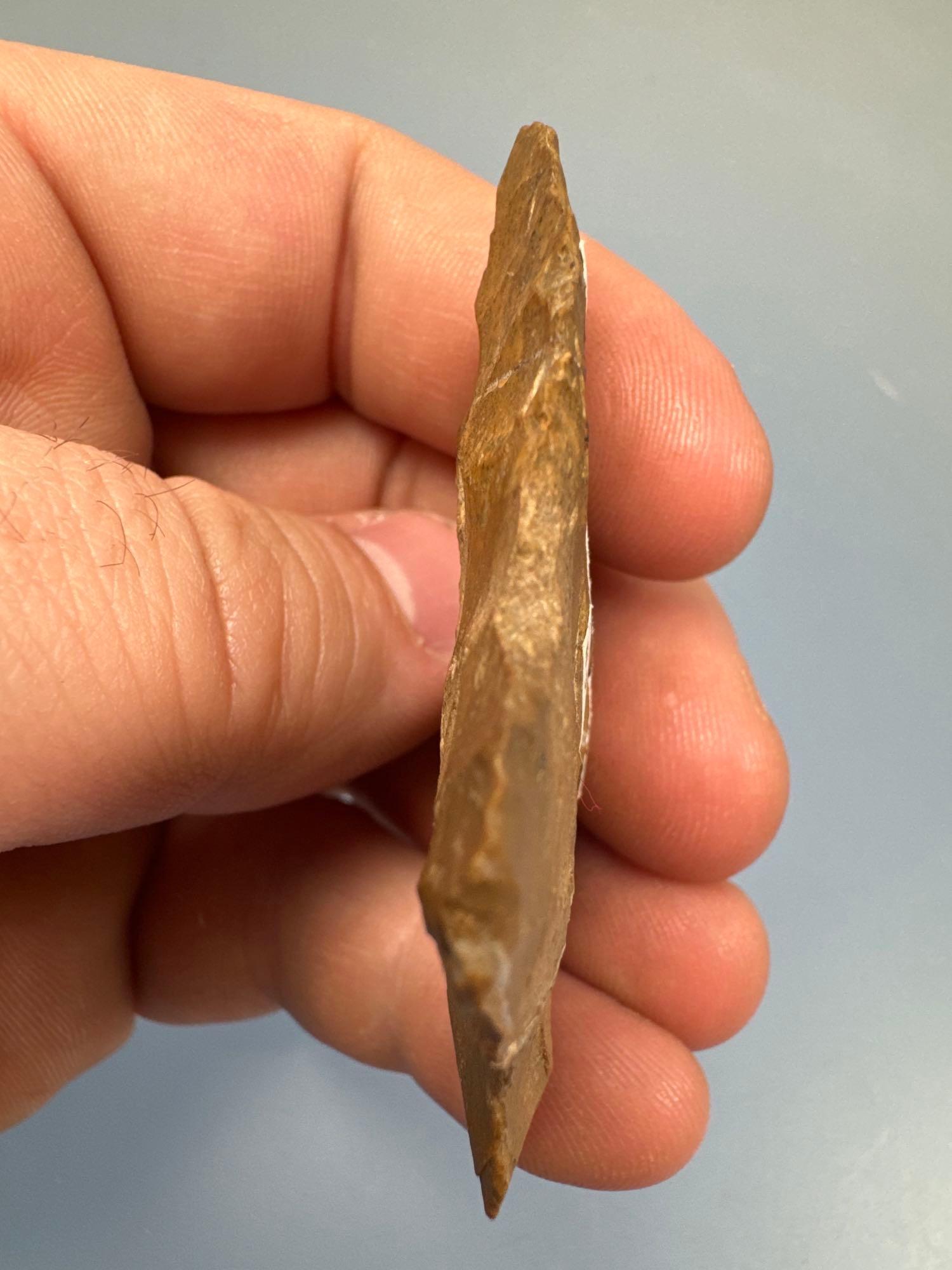 2 3/8" Classic Jasper Lehigh Broadpoint, Nice Quartz Veins, Found on Three Mile Island (TMI) by Tom