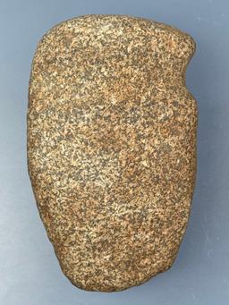 6 1/2" Heavy Hardstone Granite Axe, 3/4 Groove, SITS ON END, Found in Lancaster Co., PA