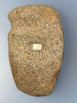 6 1/2" Heavy Hardstone Granite Axe, 3/4 Groove, SITS ON END, Found in Lancaster Co., PA