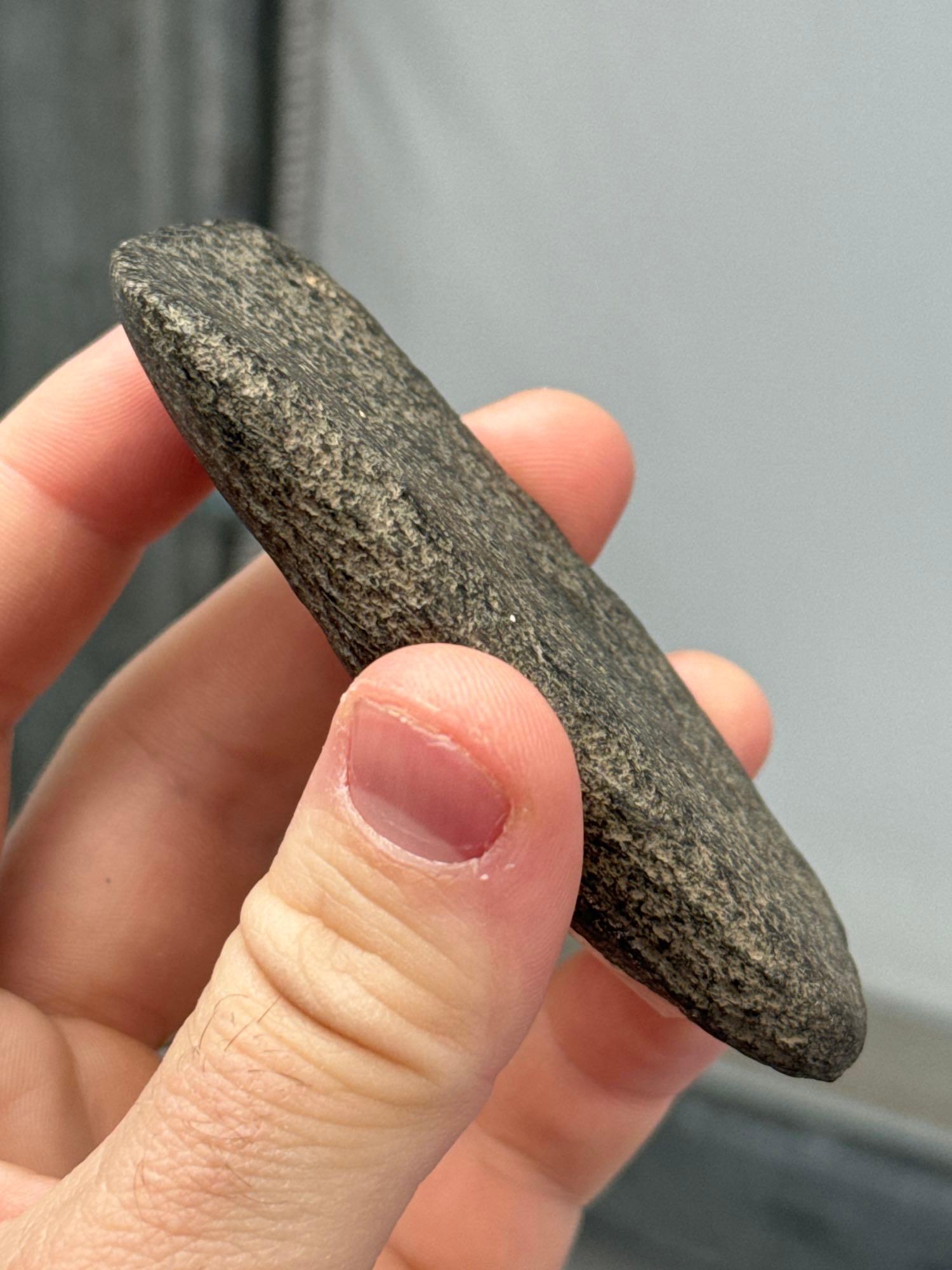 3 1/2" Fine Shallow Gouge, Found in Sussex Co., New Jersey, Ex: Mert Hendershot Collection