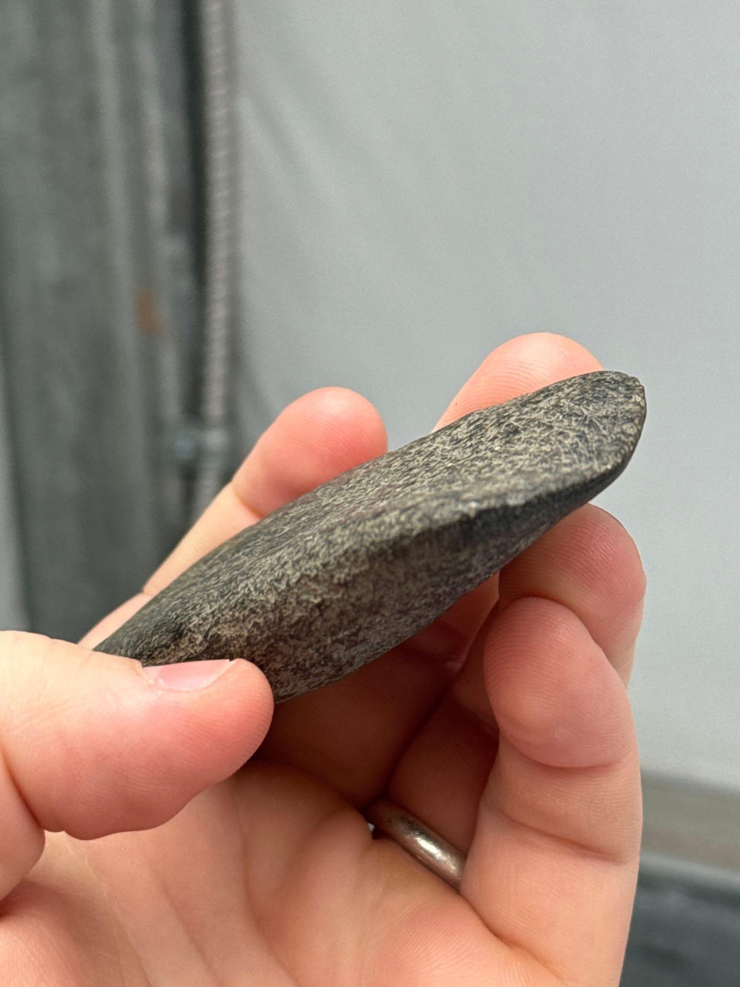 3 1/2" Fine Shallow Gouge, Found in Sussex Co., New Jersey, Ex: Mert Hendershot Collection