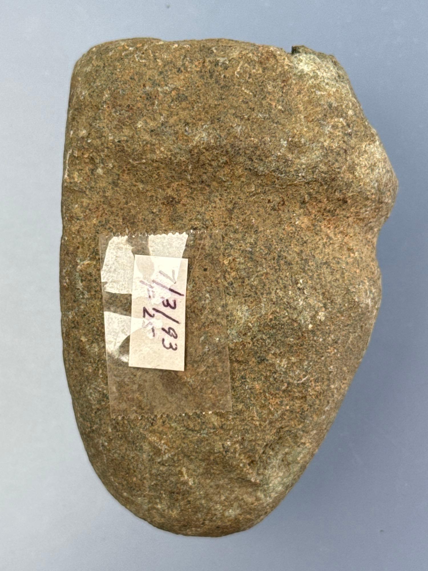 3/4 Groove Hammerstone, Found in Pennsylvania, Sits on End, 3"