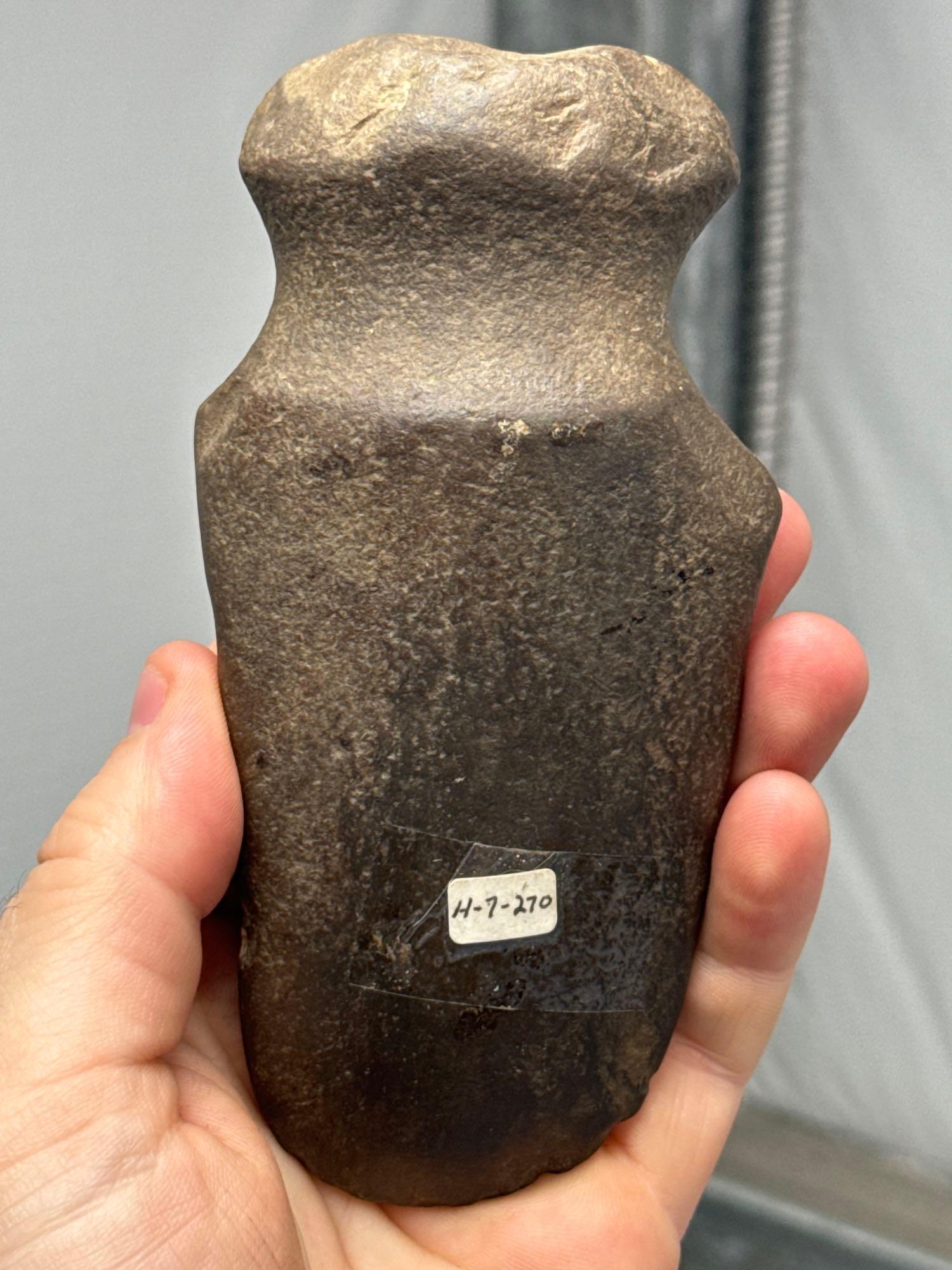 Well-Polished 5 3/8" Full Groove Axe, Found in New York State, Minor Dings Noted