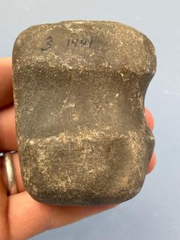 3" Grooved Hammerstone, Found in New Jersey, Polish on Groove, Ex: Bob Sharp Collection