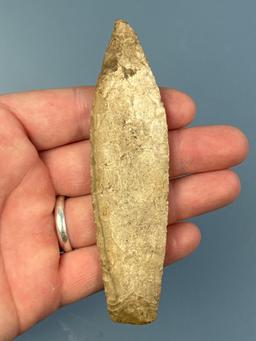 FINE 4 1/2" Burlington Chert Sedalia, Great Condition, Found in Missouri, Old Collector's Marks Note