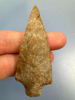 2 1/2" Quartzite Stemmed Point, Found in New Jersey