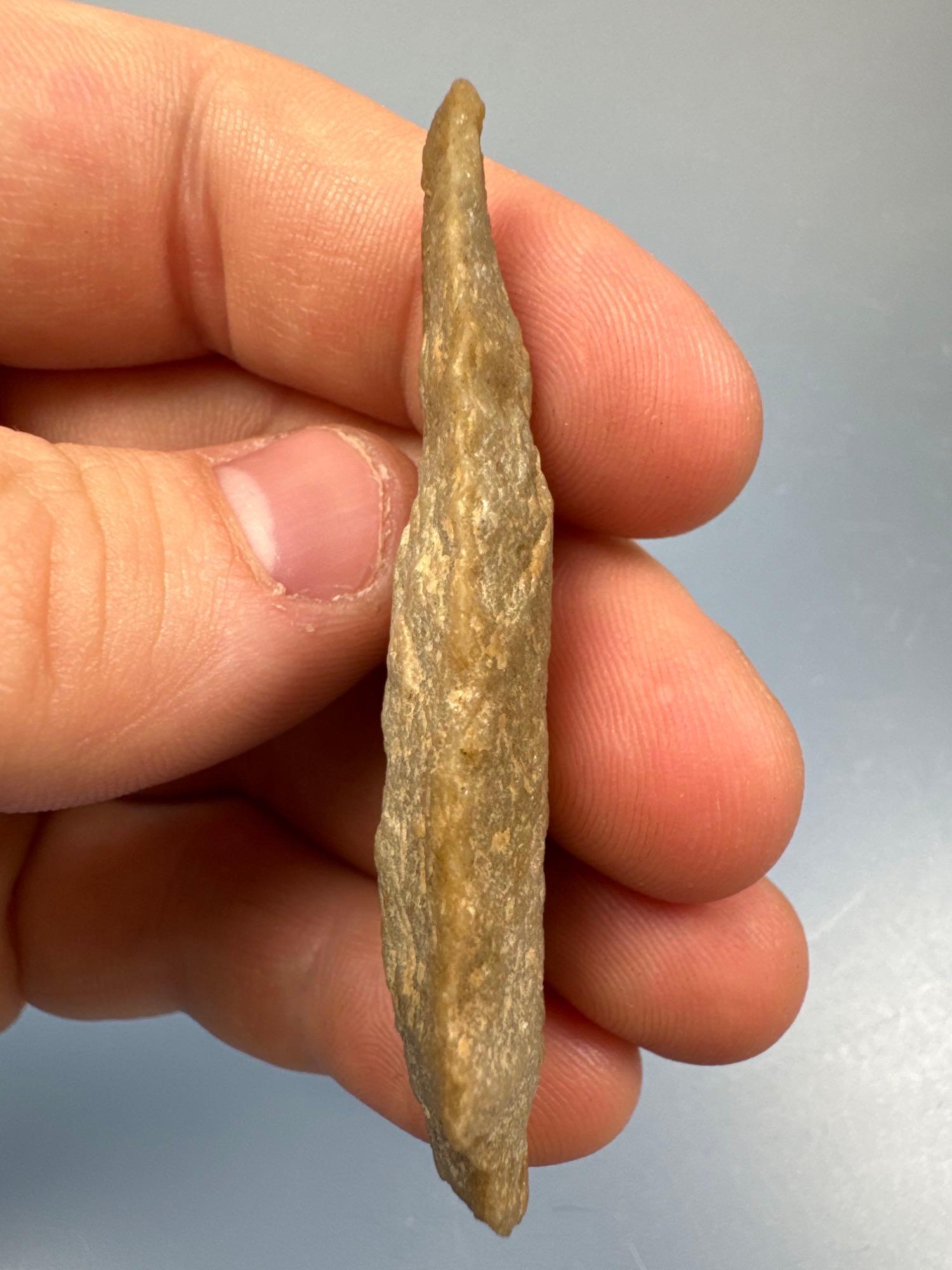 2 1/2" Quartzite Stemmed Point, Found in New Jersey