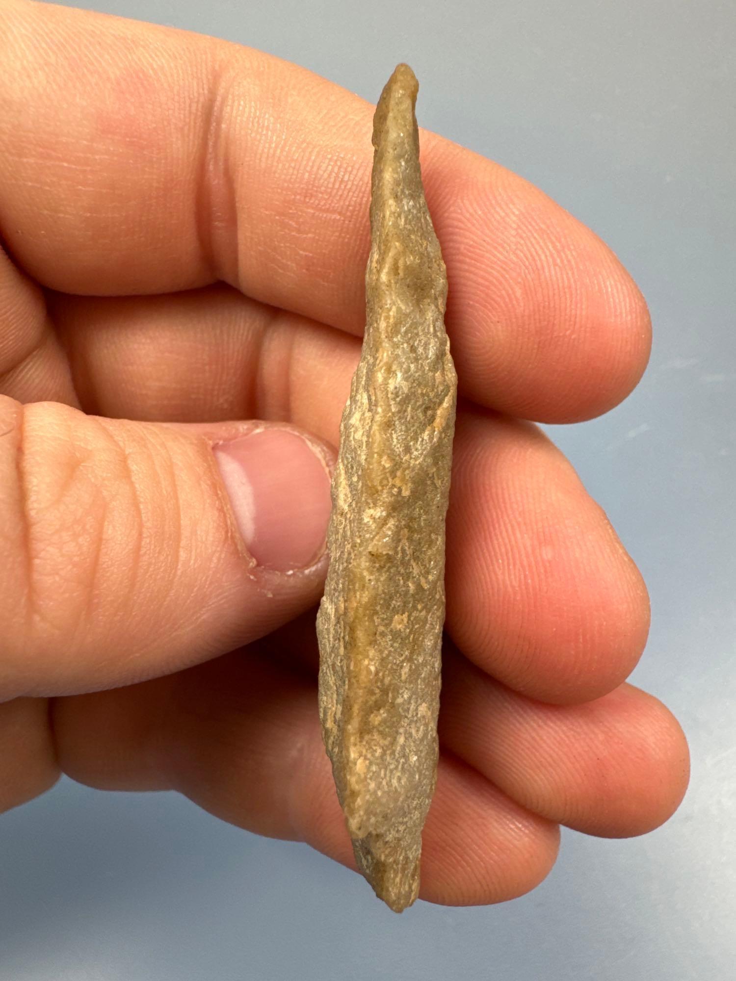 2 1/2" Quartzite Stemmed Point, Found in New Jersey